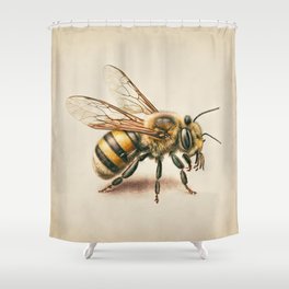 Vintage Bee Shower Curtain