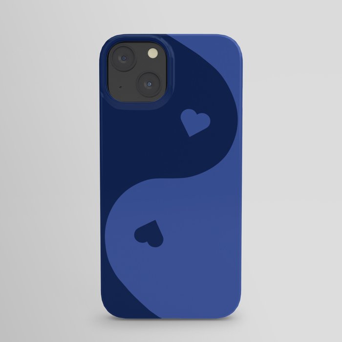 Deep Blue Yin Yang Heart iPhone Case