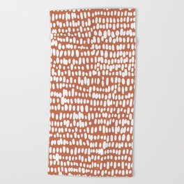Spotted Preppy Dots Abstract in Terracotta Beach Towel