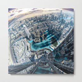 View from the tallest building in the world, the Burj Khalifa in Dubai Metal Print | Architecture, Landscape, Abstract, Pop Surrealism 