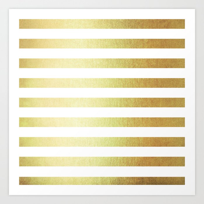 Simply Striped 24K Gold Art Print