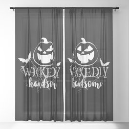 Wickedly Handsome Cool Halloween Sheer Curtain