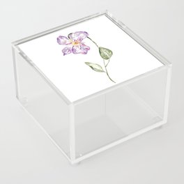 Viola flowers Watercolor Painting  Acrylic Box