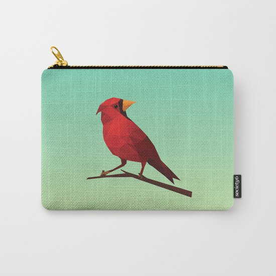Low-poly Red Bird Carry-All Pouch