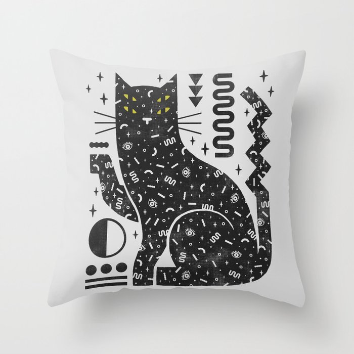 Magic Cat Throw Pillow
