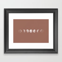 Moon Phases in Rust Framed Art Print