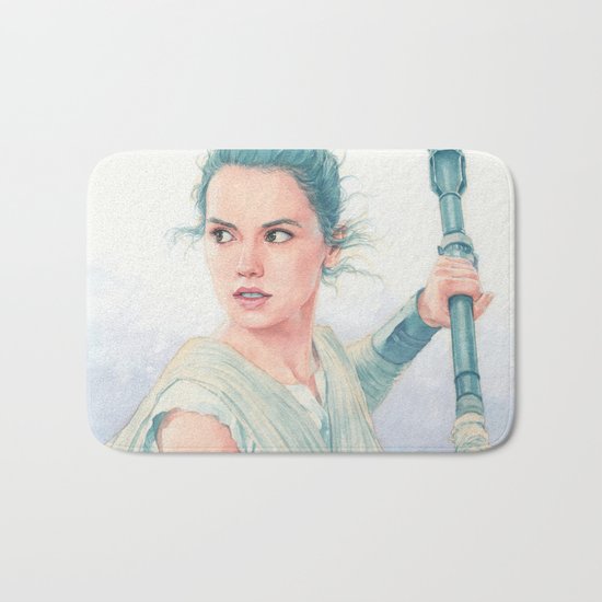 Rey watercolor Bath Mat