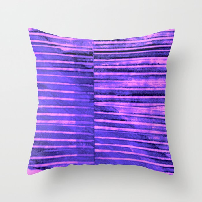 Modern Pinstripe 1 - Blazing Pink Throw Pillow