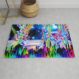 Colorful Arabian Nights A Cityscape of Painted Wonder Rug
