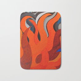 Battle of the Elements: Fire Bath Mat | Warmth, Elements, Nature, Warm, Heat, Lit, Flaming, Fireplace, Colorful, Abstract 