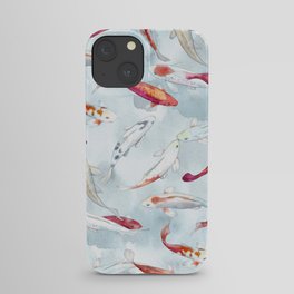 Koi fish watercolor pattern iPhone Case