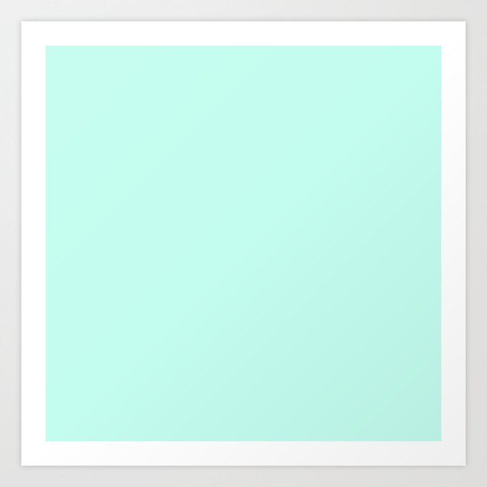 Pastel Mint - Sea Foam - Light Blue Green - Solid Color Art Print