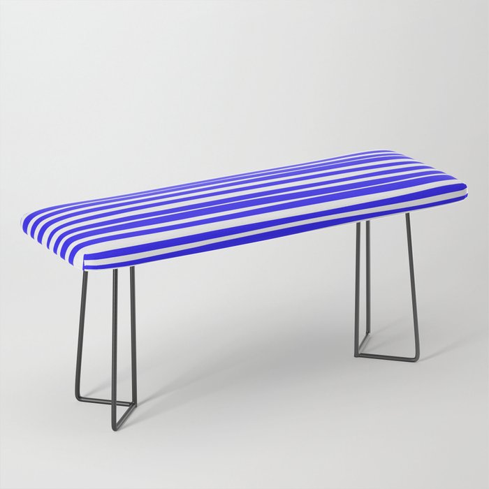 Natural Stripes Modern Minimalist Pattern in Electric Blue Bench