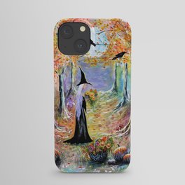 "Autumn Forest" Witch in colorful forest iPhone Case