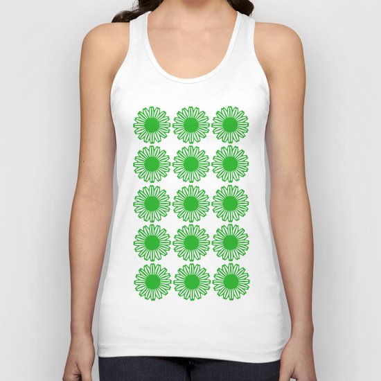 vintage flowers green Unisex Tank Top