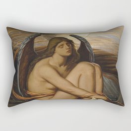 Tortured Souls - Soul in Bondage angelic still life magical realism portrait painting by Elihu Vedder  Rectangular Pillow