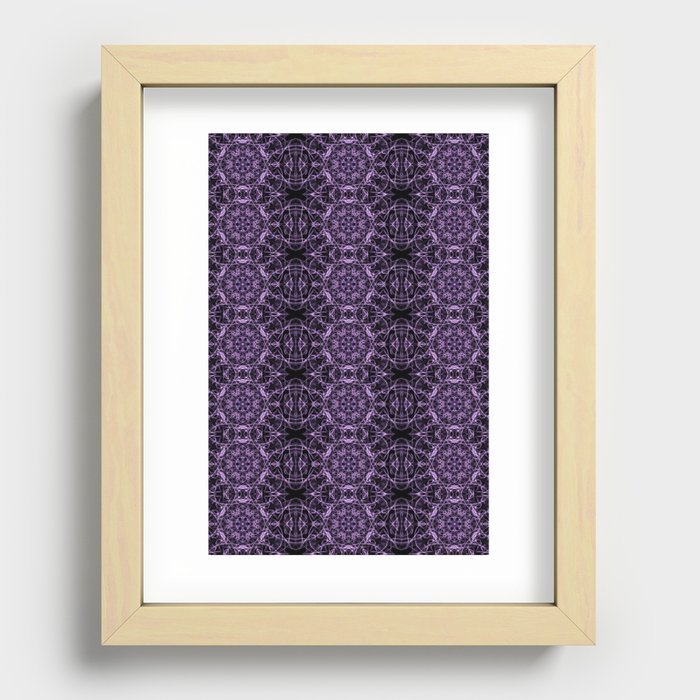 Liquid Light Series 12 ~ Purple Abstract Fractal Pattern Recessed Framed Print