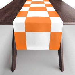 Checker Texture (Orange & White) Table Runner