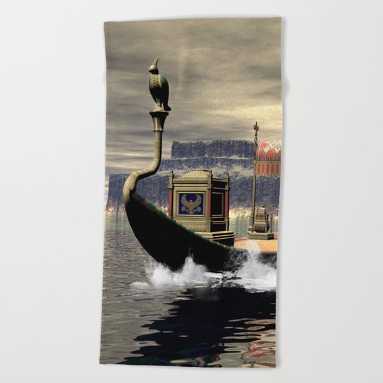 Sacred barge Beach Towel