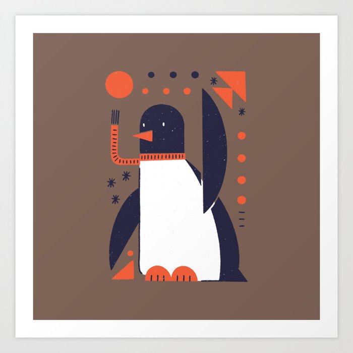 Winter World Mid Century Modern Animals Art Print by TIMELESS PRETTY