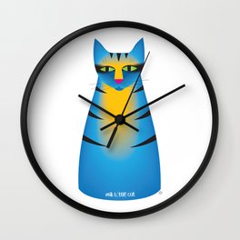 milk bottle cat : Terry Wall Clock