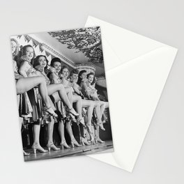 Chorus line of women with legs lifted Stationery Card