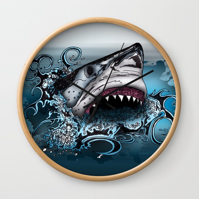 Shark Attack Wall Clock