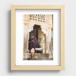 Water lady - Jaipur - Rajastan - India Recessed Framed Print