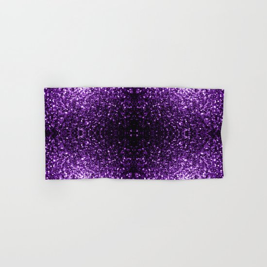 Beautiful Dark Purple glitter sparkles Hand & Bath Towel