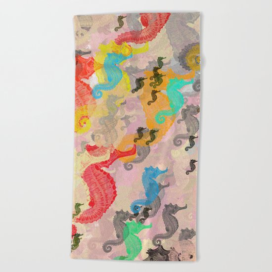 Seahorses Beach Towel