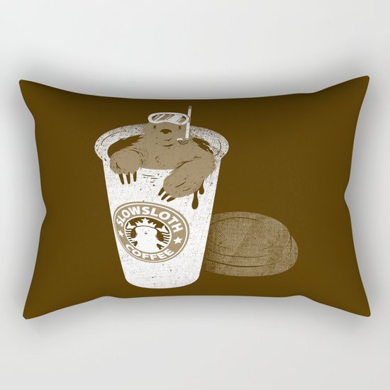 SlowSloth Coffee Dive Rectangular Pillow