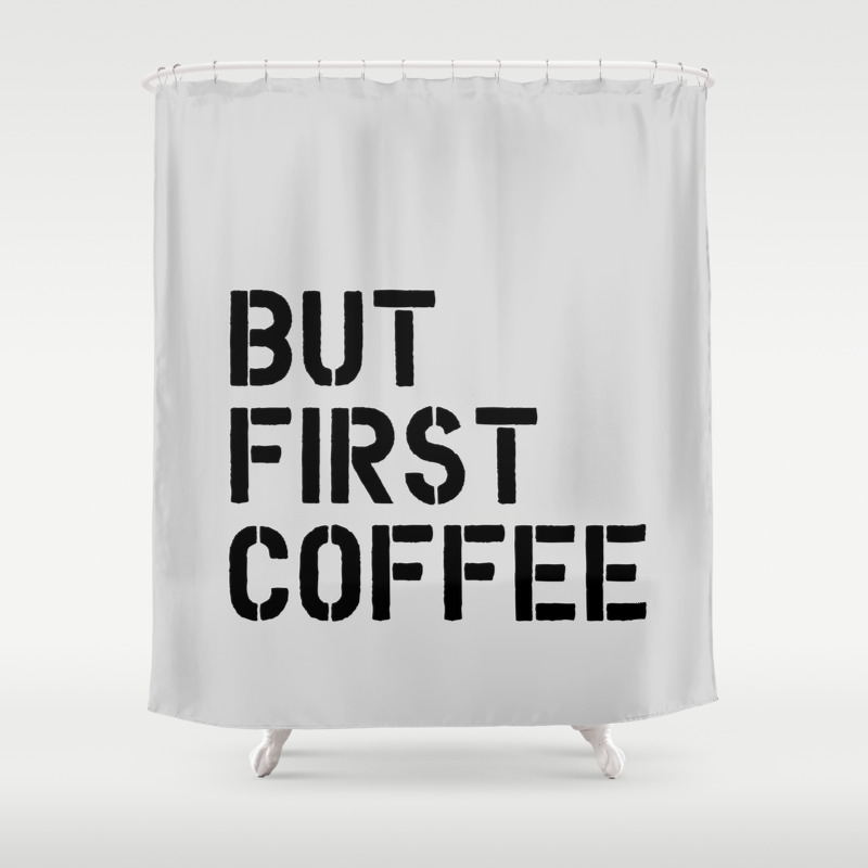 But First Coffee Kitchen Wall Art Black And White Typography