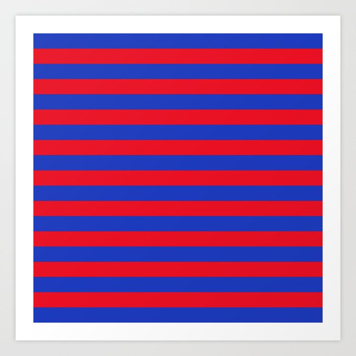 Blue and Red Stripes Art Print