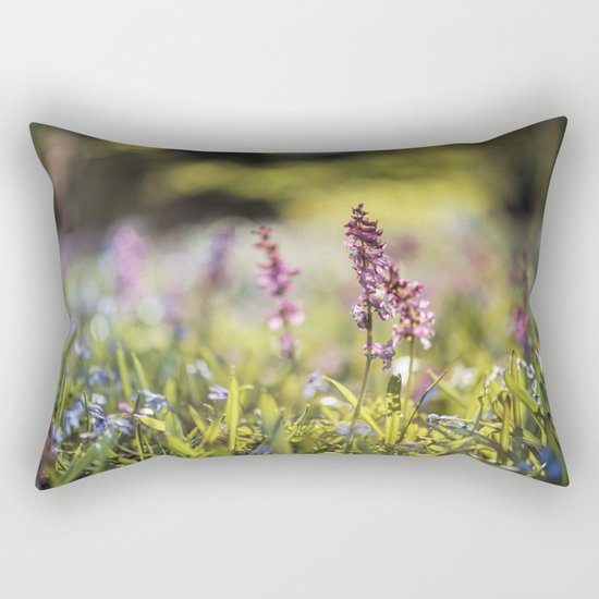 Spring flower meadow I - Beautiful flowers on #Society6 Rectangular Pillow