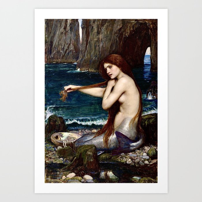 “A Mermaid” by John William Waterhouse 1900 Art Print