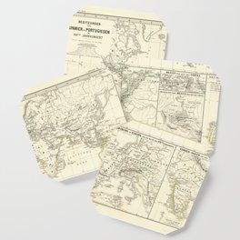 Vintage Map - Spruner-Menke Handatlas (1880) - 17 The Unification of Spain and Grenada, 1257 - 1492 Coaster