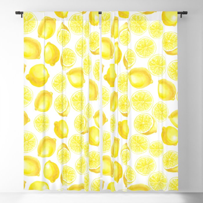 Watercolor lemons design Blackout Curtain