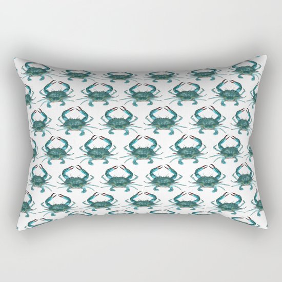 Pattern: Blue Crab Fest! Rectangular Pillow