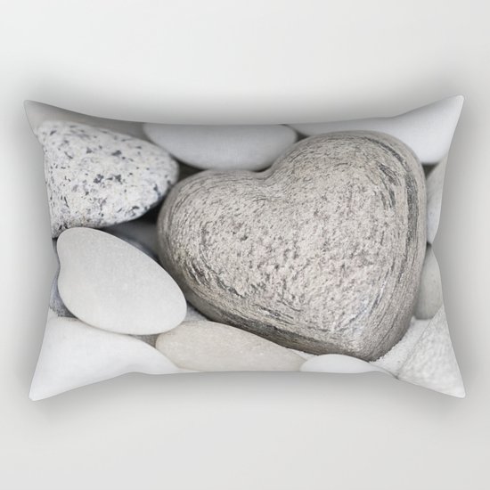 Stone Heart and pebble greige tones Rectangular Pillow