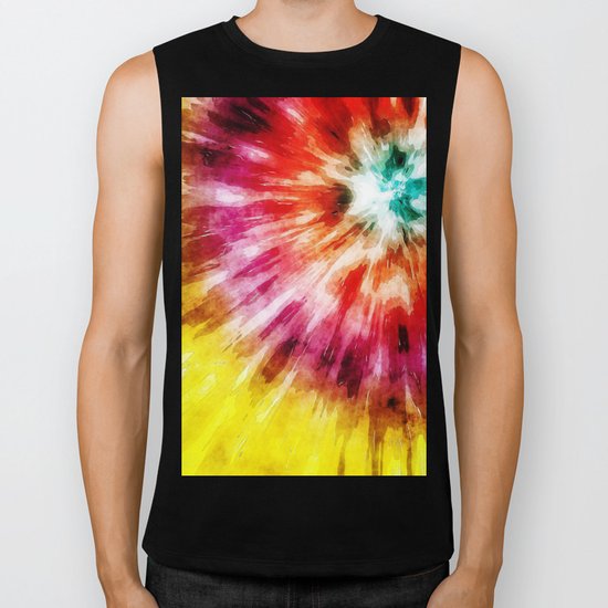 Vibrant Tie Dye Abstract Biker Tank