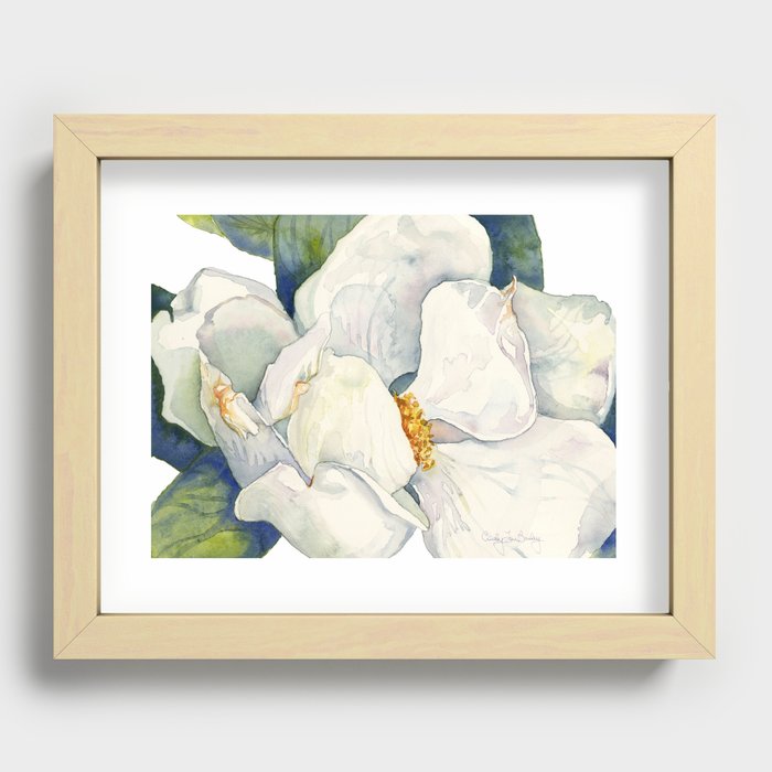Magnolia Full Bloom Recessed Framed Print