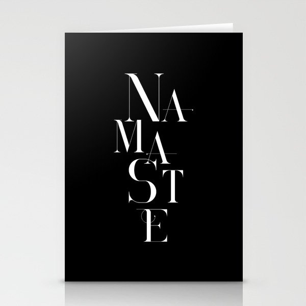 Namaste Greeting Word Black And White Stationery Cards