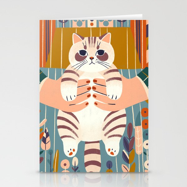 Holding a Tabby Cat  Stationery Cards