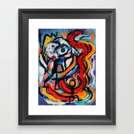 Street expressionist painting The king and the red snake Framed Art Print