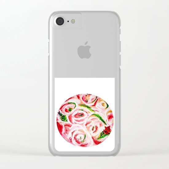 Roses Are Pink Clear iPhone Case