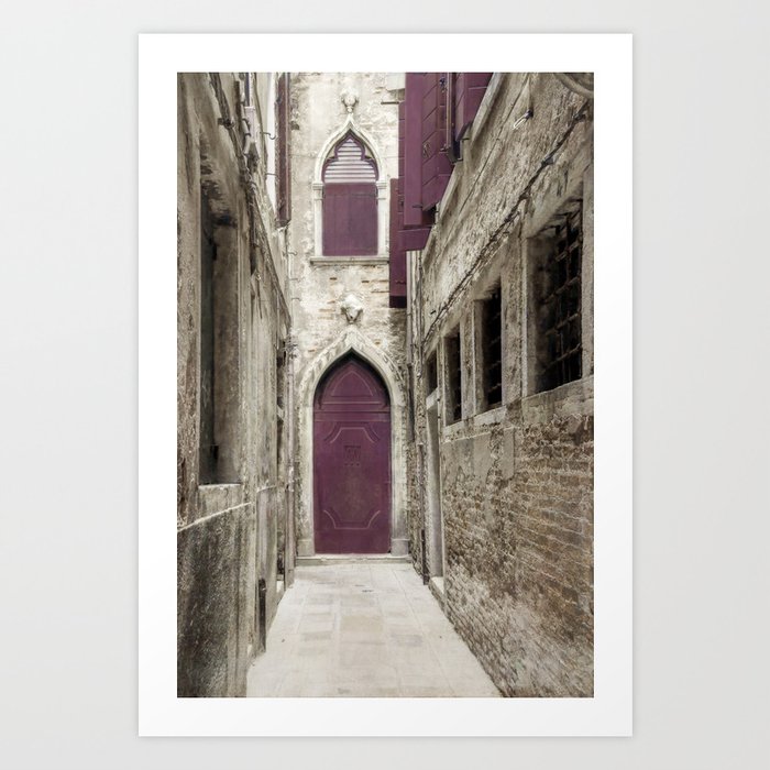 Plum Door - Venice, Italy Art Print