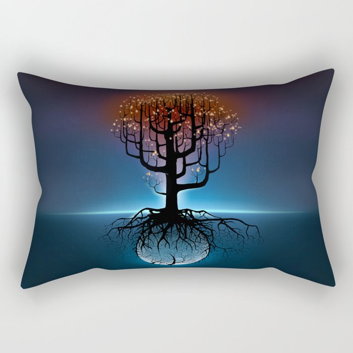 Tree, Candles, and the Moon Rectangular Pillow