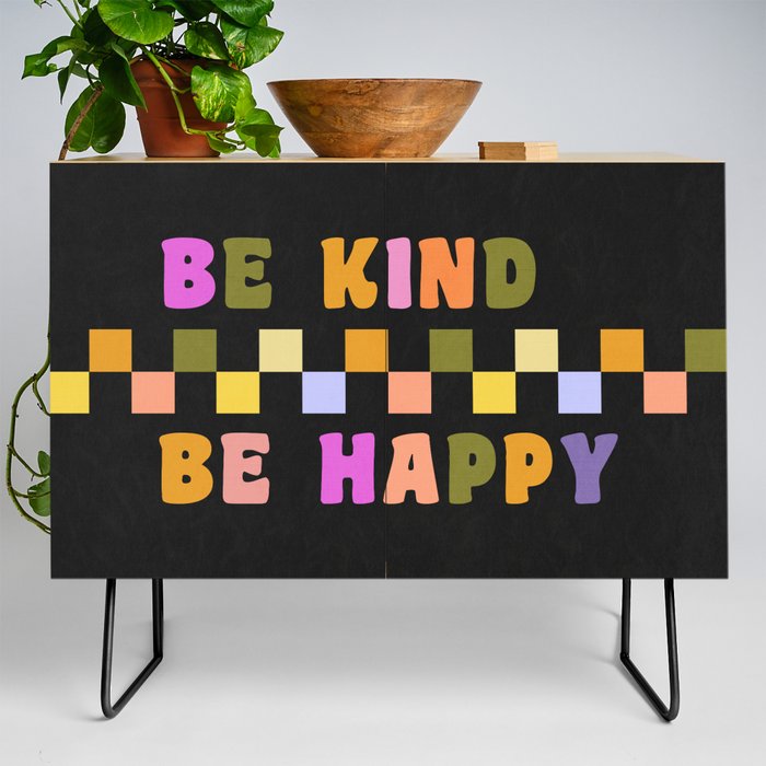 Be kind be happy black Credenza