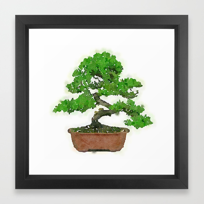 Japanese Bonsai Tree Framed Art Print By Mozayix Society6