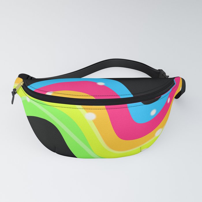 Good vibes. Colourful wave. Night positive  Fanny Pack